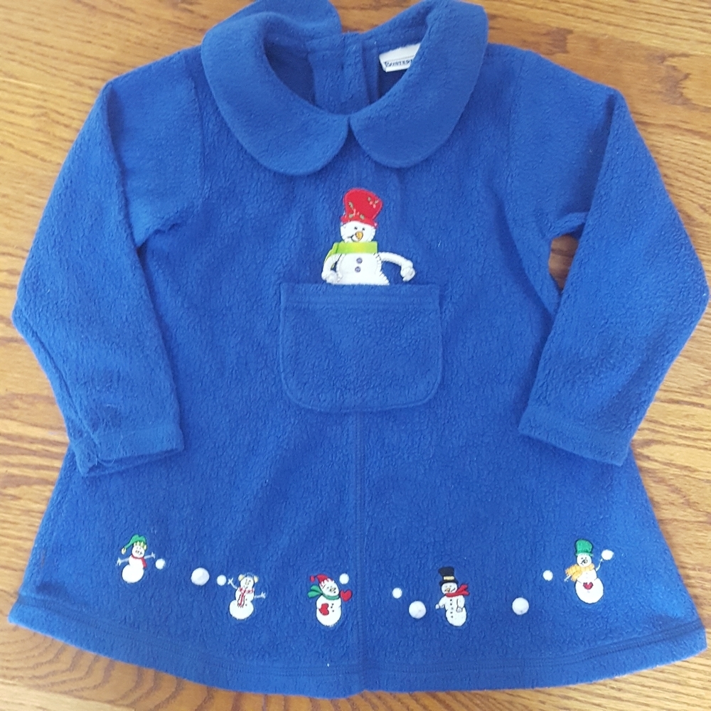 Vintage Buster Brown Fleece Snowman Dress